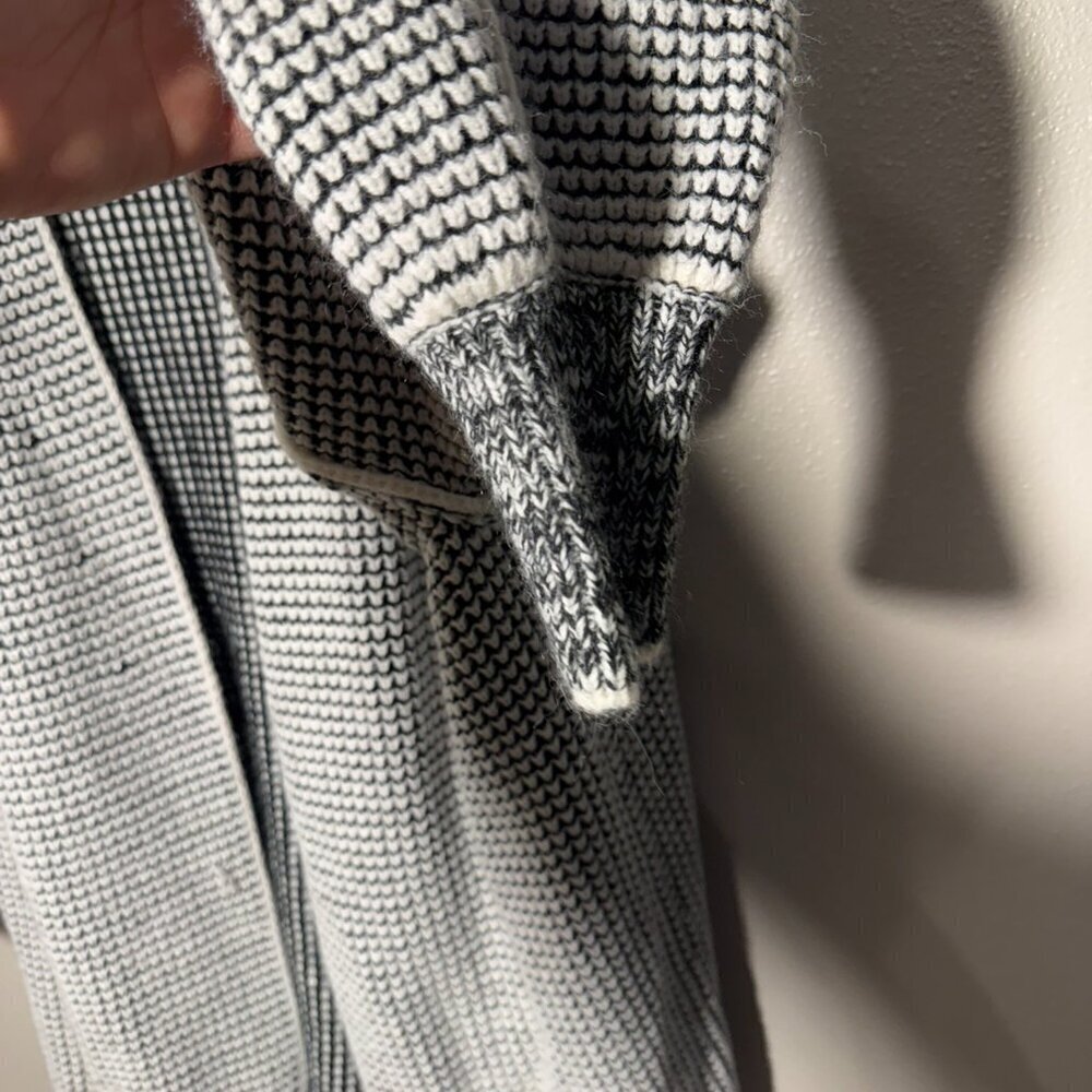 Waffle Style cardigan - black/white - Picture 2 of 7